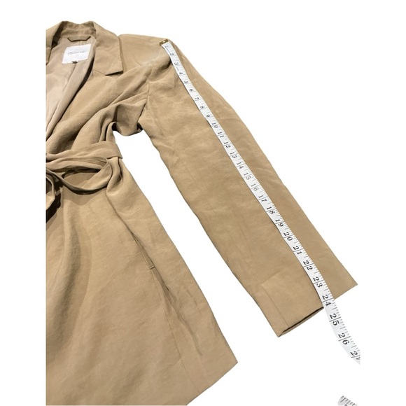 Madewell Belted Blazer Jacket Womens Large Tan Modal Blend Tie Waist Lightweight - Picture 11 of 11
